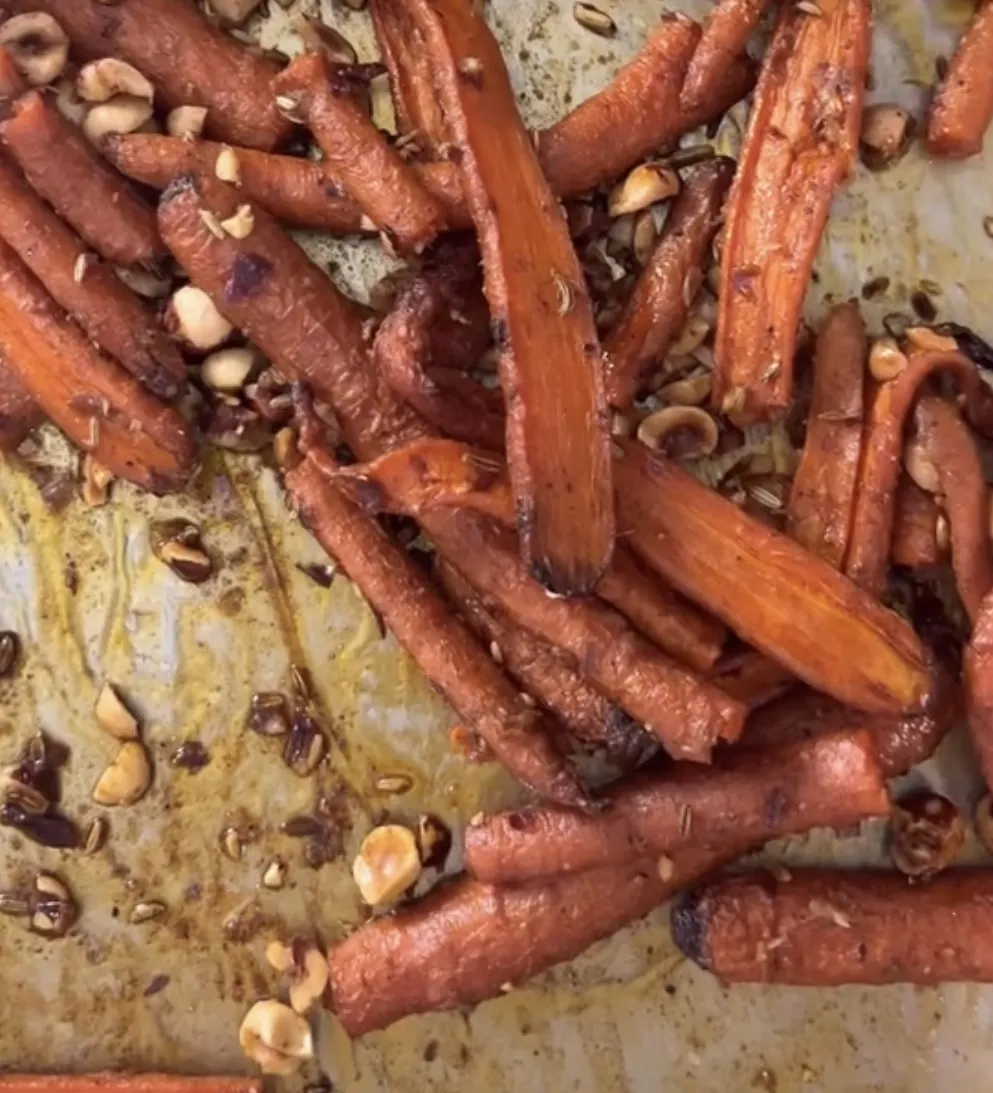 Spiced Butter-Roasted Carrots with Hazelnuts